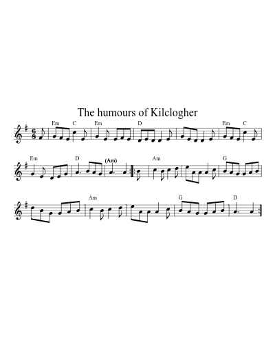 The humours of Kilclogher (Version 2) sheet music preview