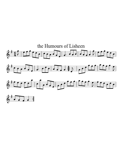 the Humours of Lisheen sheet music preview