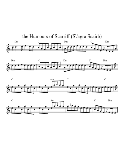 the Humours of Scarriff (S\'agra Scairb) sheet music preview