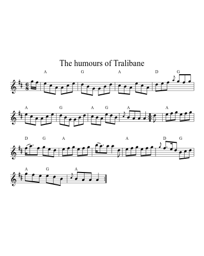 The humours of Tralibane (Version 2) sheet music preview