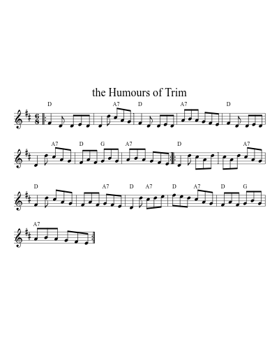 The Humours Of Trim (Version 5) sheet music preview