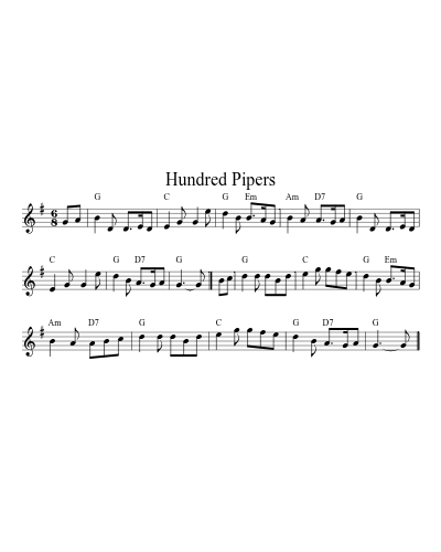 Hundred Pipers (Version 5) sheet music preview