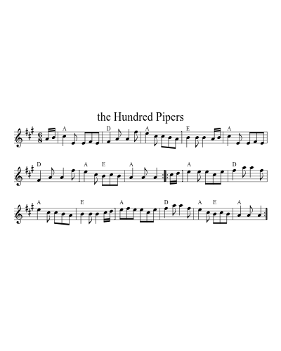 the Hundred Pipers sheet music preview