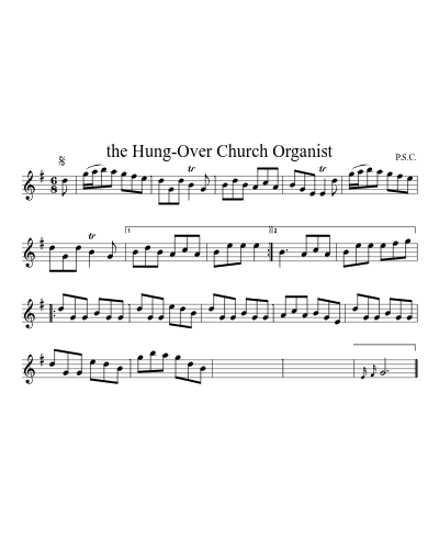 the Hung-Over Church Organist sheet music preview
