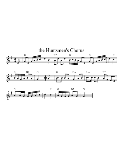 The Huntsmen's Chorus (Version 8) sheet music preview