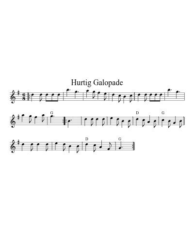 Hurtig Galopade sheet music preview