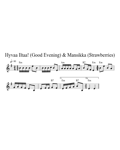 Hyvaa Iltaa! (Good Evening) & Mansikka (Strawberries) (Version 2)