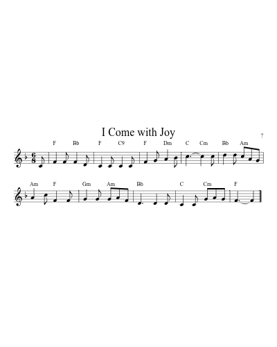 I Come with Joy (Version 2)