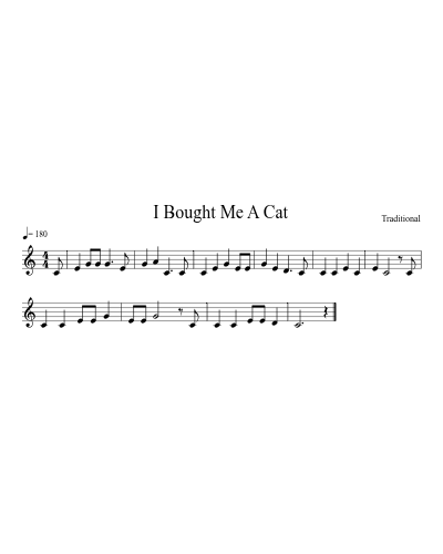 I Bought Me A Cat sheet music preview