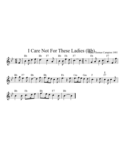 I Care Not For These Ladies  (Bb) (Version 2)