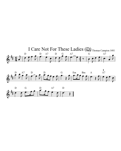I Care Not For These Ladies  (D) (Version 3)