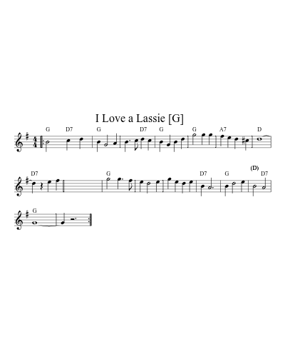 I Love a Lassie   [G] (Version 2)