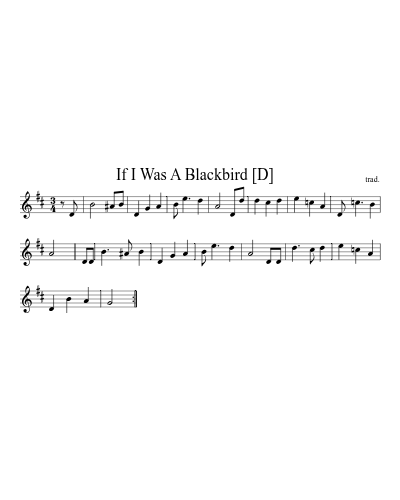 If I Was A Blackbird   [D]