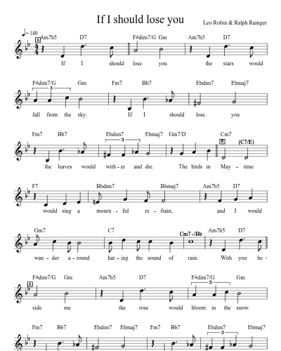 If I should lose you