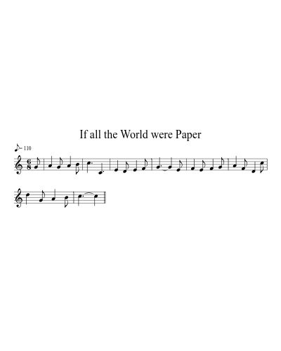 If all the World were Paper (Version 9) sheet music preview