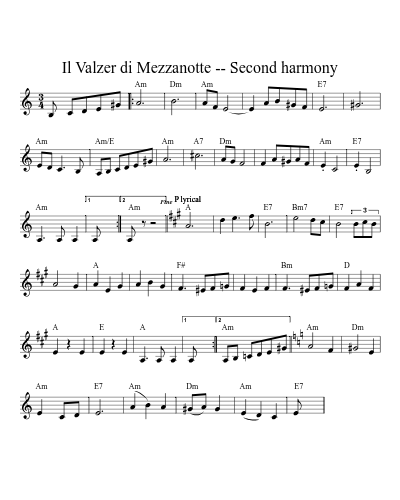 Il Valzer di Mezzanotte -- Second harmony