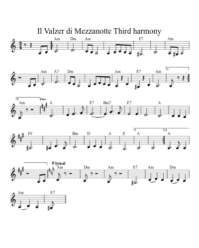 Il Valzer di Mezzanotte Third harmony