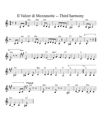 Il Valzer di Mezzanotte -- Third harmony