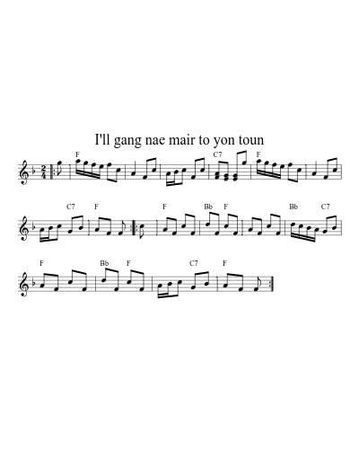 I'll gang nae mair to yon toun (Version 2)