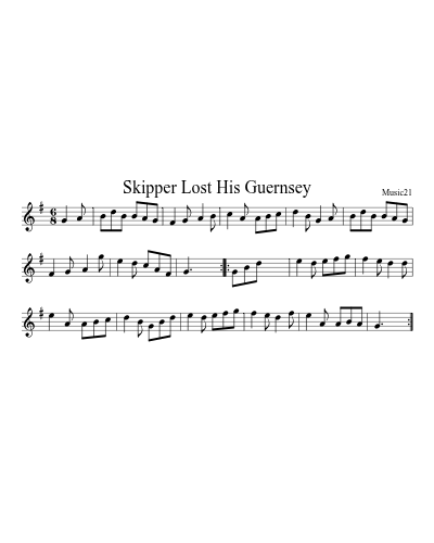 Skipper Lost His Guernsey