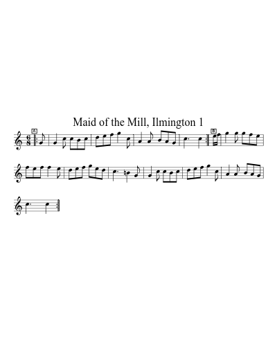 Maid of the Mill, Ilmington 1 sheet music preview