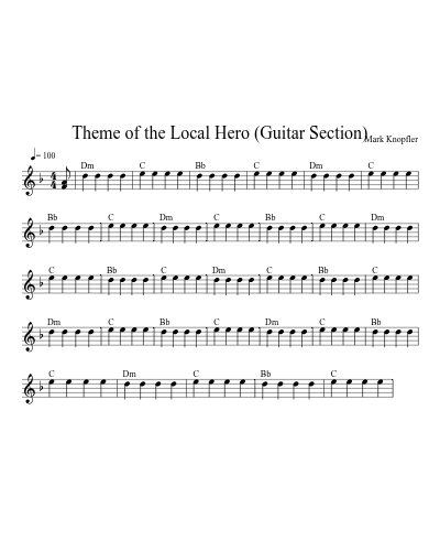 Theme of the Local Hero (Guitar Section)