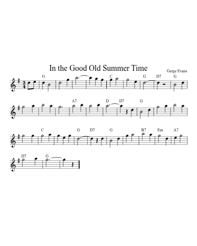 In the Good Old Summer Time (Version 2)