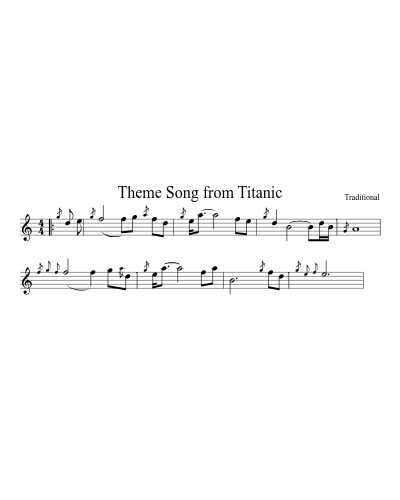 Theme Song from Titanic sheet music preview