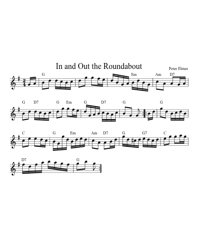 In And Out The Roundabout (Version 7) sheet music preview