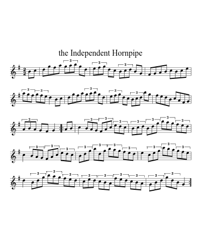 the Independent Hornpipe (Version 3) sheet music preview