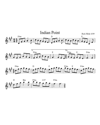 Indian Point (Version 8) sheet music preview
