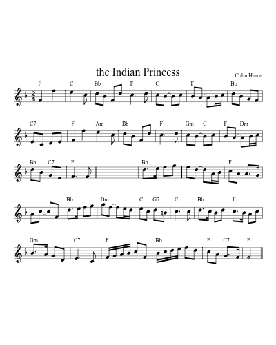 the Indian Princess (Version 3) sheet music preview