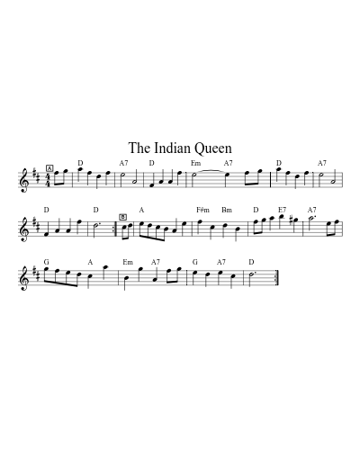 The Indian Queen (Version 2) sheet music preview