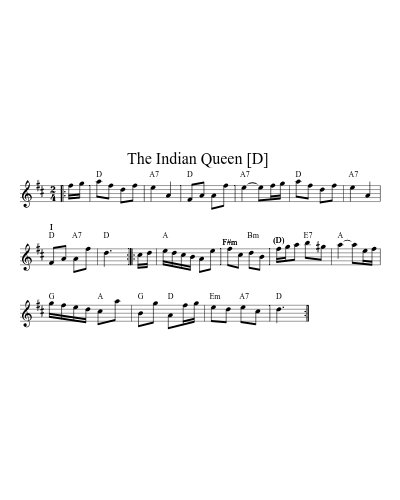 The Indian Queen  [D] (Version 5)