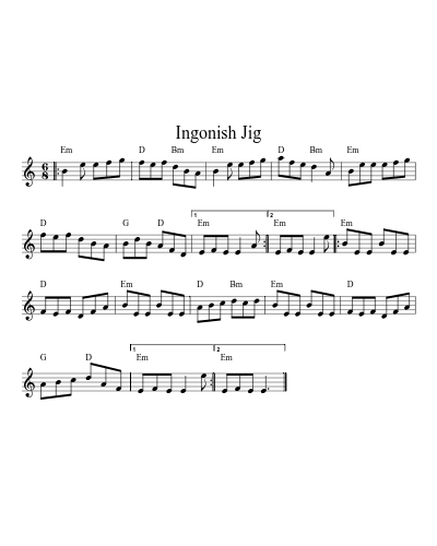 Ingonish Jig (Version 5) sheet music preview