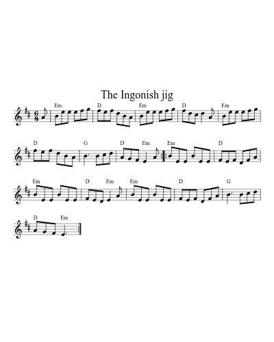 The Ingonish jig (Version 2) sheet music preview