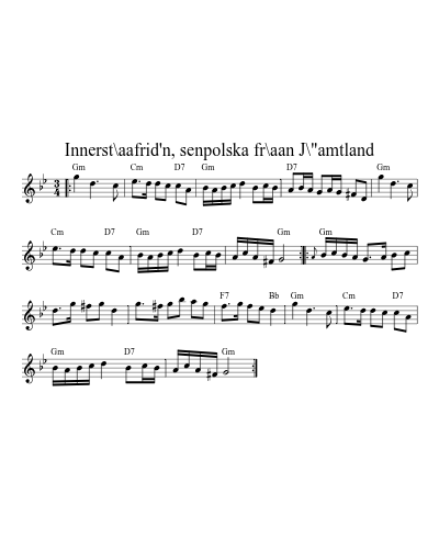 Innerst\aafrid'n, senpolska fr\aan J\"amtland (Version 2)