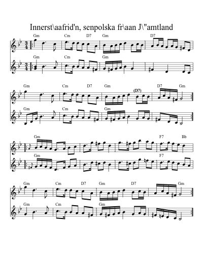 Innerst\aafrid'n, senpolska fr\aan J\"amtland (Version 4)