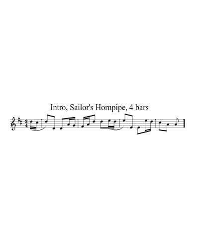 Intro, Sailor's Hornpipe, 4 bars preview