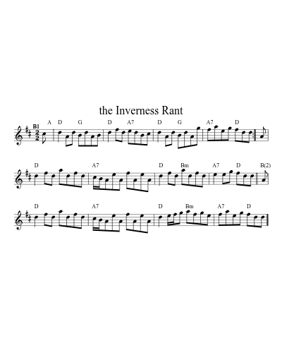 the Inverness Rant sheet music preview