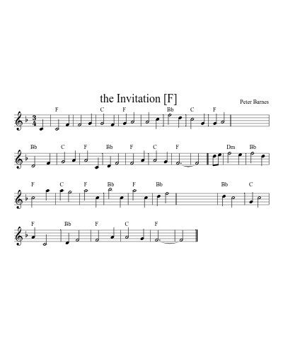 the Invitation   [F] (Version 2) sheet music preview