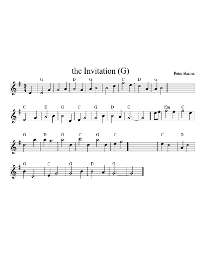 the Invitation   (G) (Version 2) sheet music preview