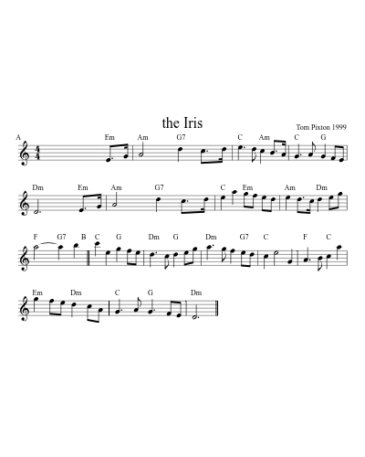 the Iris sheet music preview