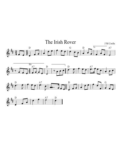 The Irish Rover sheet music preview