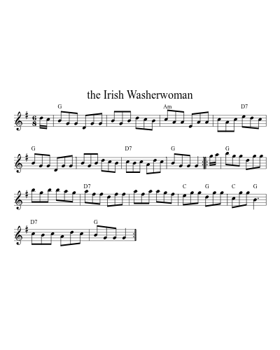 the Irish Washerwoman sheet music preview