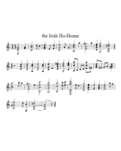 the Irish Ho-Hoane (Version 2) sheet music preview