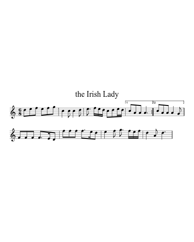 The Irish Lady (Version 4) sheet music preview
