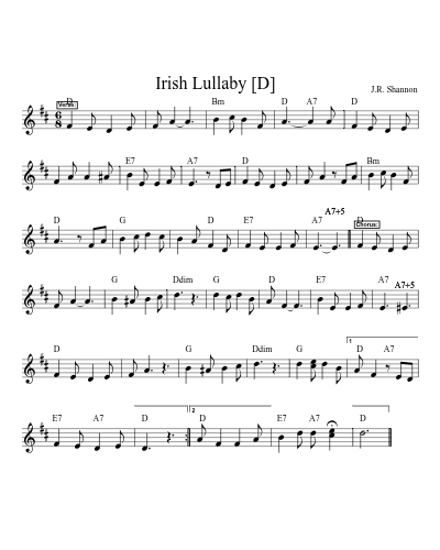 Irish Lullaby   [D]