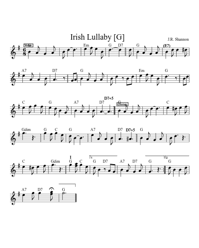 Irish Lullaby   [G]