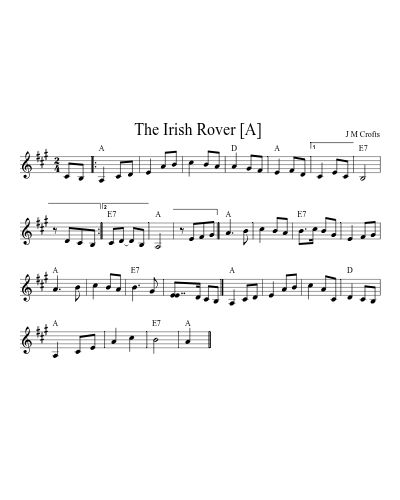 The Irish Rover  [A] sheet music preview